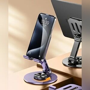2 Pack Adjustable 360-degree Rotating All-metal Cell Phone Stand Holder, Purple